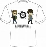 Camiseta Supernatural - Dean e Sam Pentagrama em Desenho